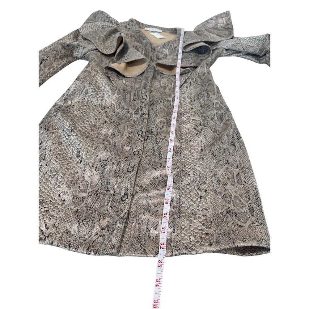 Karlie Dress Womens Size L Gray Ruffle Python Snake Print - Picture 9 of 10